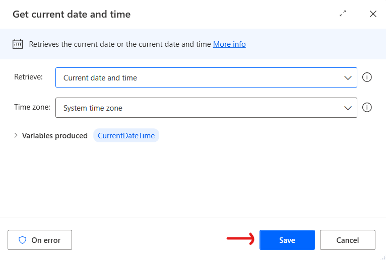Get current date and time